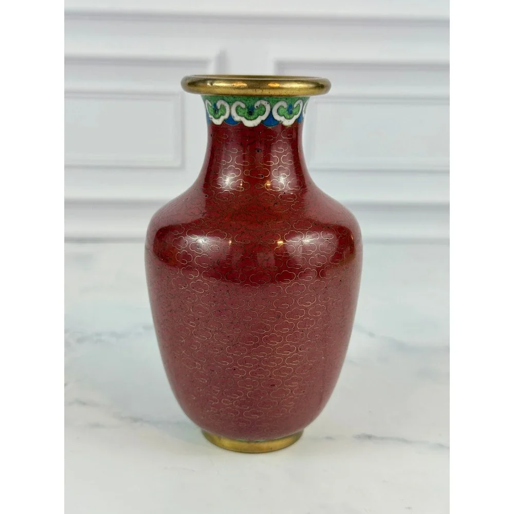 Vintage Brass Chinese Cloisonné 5